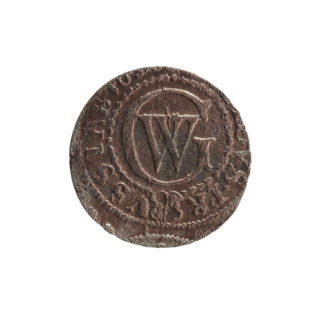 szelag, Pfahler, Ernest; Obv. Prussian eagle, on its chest a crowned letter S. In the rim between