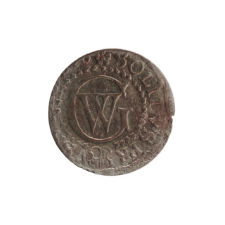 szelag; obverse: Prussian eagle with a crowned letter S on its chest; rim inscription beginning