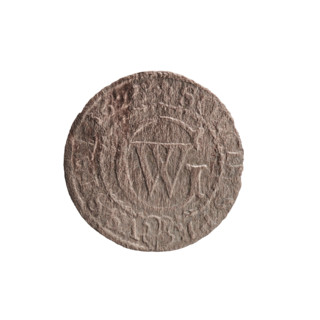 szelag by Ernest Pfahler. Obverse: Prussian eagle with crowned letter S on its chest; rim