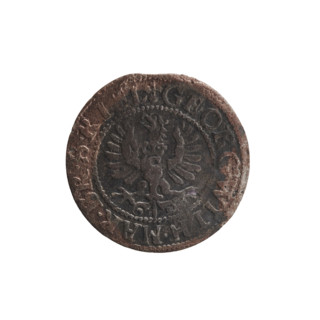 szelag by Ernest Pfahler; 1633. Obverse: Prussian eagle with a crowned letter S on its chest; rim