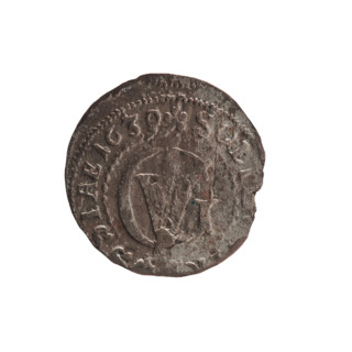 szelag, 1630, maker: Ernest Pfahler. Obverse: Prussian eagle, on its chest a crowned letter S; in