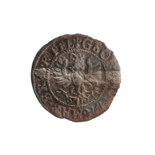 szelag, Pfahler, Ernest; obverse: Prussian eagle with crowned letter S on its chest; rim