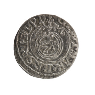 one and a half, Pfahler, Ernest, cross (iconographic), orb of rule (iconographic), George William