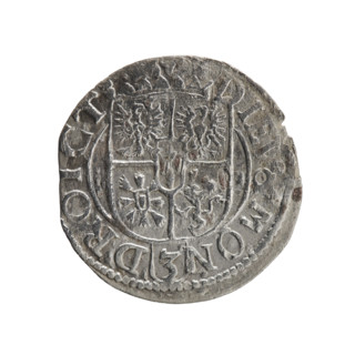 One and a half, Pfahler, Ernest; coin (Ducal Prussia, Königsberg), 1622. Obverse: royal orb with a