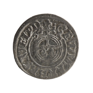 One and a half, Pfahler, Ernest, cross (iconographic), orb of rule (iconographic), George William