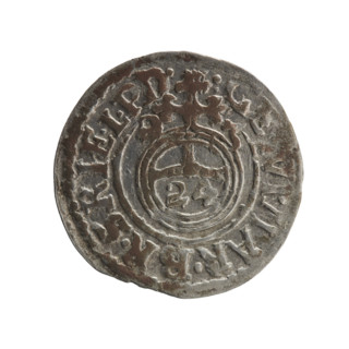 One and a half, Pfahler, Ernest, cross (iconographic), orb of rule (iconographic), George William