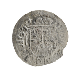 One-and-a-half; Pfahler, Ernest. Obverse: royal orb with a cross whose arms terminate in finials;