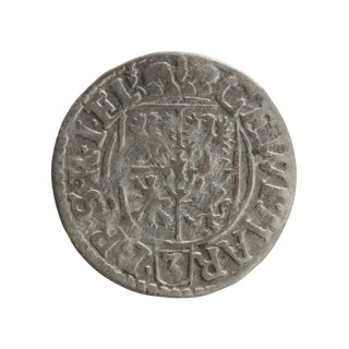 Obverse: Under the ducal mitre, a five-field heraldic shield; below in the shield the value numeral