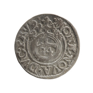 Obverse: Under the ducal mitre, a five-field heraldic shield; below in the shield the value numeral