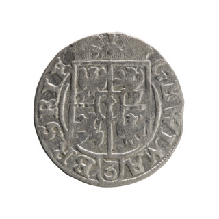 One-and-a-half, Ernest Pfahler. Obverse: under the ducal mitre, a five-field coat of arms; below in