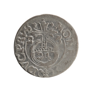 Obverse: Under the ducal mitre a five-field heraldic shield; below in the shield a value numeral 3.