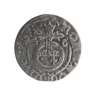 One-and-a-half, Ernest Pfahler. Obverse: Under the ducal mitre a five-field coat of arms; below in