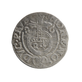 One-and-a-half, Ernest Pfahler. Obverse: Under the ducal mitre, a five-field heraldic shield; below