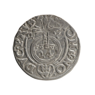 One and a half; Ernest Pfahler; Obverse: Under the ducal mitre, a five-field heraldic shield with