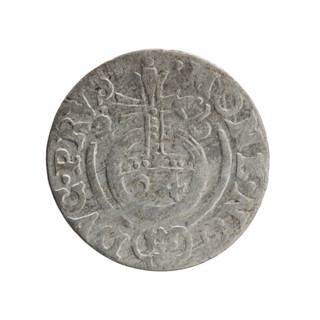 One-and-a-half; maker: Ernest Pfahler. Obverse: Under the ducal mitre a five-field heraldic shield;