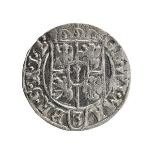 One and a half; Ernest Pfahler. Obverse: under a ducal mitre a five-field heraldic shield, below in