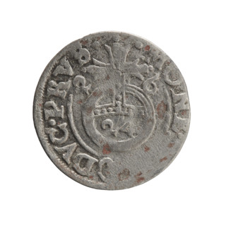 Obverse: Under the ducal mitre, a five-field heraldic shield; below in the shield the value numeral