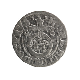Obverse: Under the ducal mitre, a five-field heraldic shield; below in the shield the value numeral