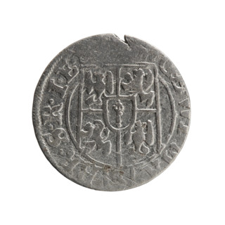 One-and-a-half unit coin. Obverse: under the ducal mitre a five-field coat of arms; below in the