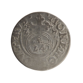 One-and-a-half (coin). Maker: Ernest Pfahler. Subject: George William Hohenzollern (Elector of