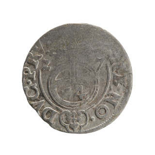 One-and-a-half (3), orb of rule (iconographic), cross (iconographic); George William Hohenzollern