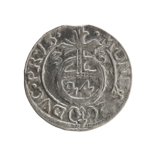 One-and-a-half coin. Maker: Ernest Pfahler. Subject: George William Hohenzollern (Elector of