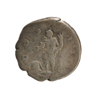 Denarius of Hadrian (76–138; Roman emperor 117–138), 125–128 CE. Obverse: Emperor's head with a