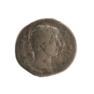 Denarius of Hadrian (76–138; Roman emperor 117–138). Obverse: HADRIANVS AVGV, emperor's head right.