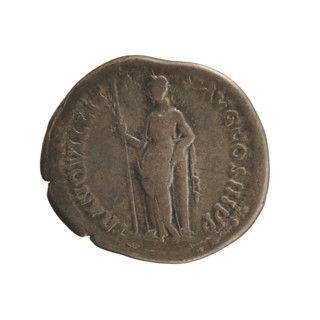 Denarius of Hadrian (76–138; Roman emperor 117–138), 132–134 CE. Obverse: bust of the emperor in