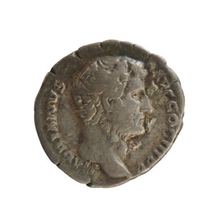 Denarius, Hadrian (76–138; Roman emperor 117–138). Obverse: laureate bust of the emperor facing
