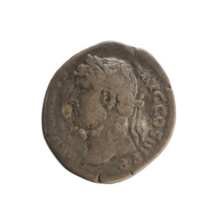 Denarius, Hadrian (76–138; Roman emperor 117–138). Obverse: Head of the emperor with a laurel