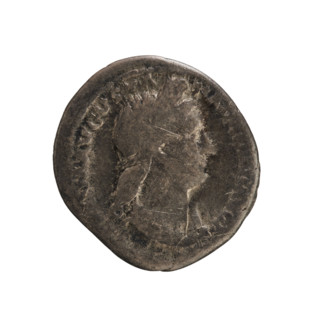 Denarius; obverse: draped bust of Empress Sabina right, legend (partly illegible) 'SABINA AVGVSTA