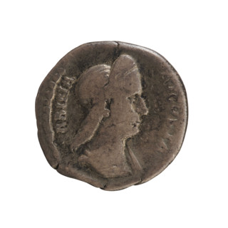 Denarius; obverse: draped bust of Empress Sabina (born 83, died 137; Augusta) right, inscription