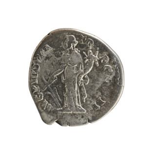 Denarius, Antoninus Pius (86–161; Roman emperor 138–161). Obverse: Emperor's bust right;