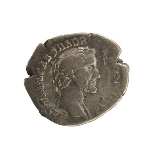 Denarius of Antoninus Pius (86–161; Roman emperor 138–161). Obverse: Emperor's head right with