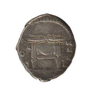 Denarius of Antoninus Pius (86–161; Roman emperor 138–161). Obverse: Emperor's head in a laurel