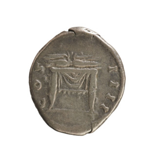Denarius of Antoninus Pius (86–161; Roman emperor 138–161). Obverse: Emperor's head in a laurel