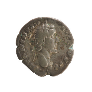 Denarius of Antoninus Pius (86–161; Roman emperor 138–161). Obverse: laureate head of the emperor