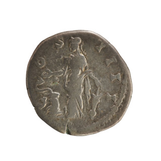 Denarius of Antoninus Pius (reign 138–161 CE). Obverse: Emperor's laureate bust right; legend