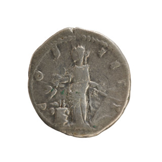 Denarius of Antoninus Pius (86–161; Roman emperor 138–161). Obverse: Emperor's head in a laurel