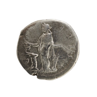 Denarius, Antoninus Pius (86–161; Roman emperor 138–161). Roman silver coin (denarius), c. 148–149.