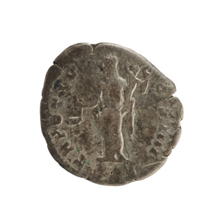 Denarius of Antoninus Pius (86–161; Roman emperor 138–161). Obverse: Emperor's head in a laurel