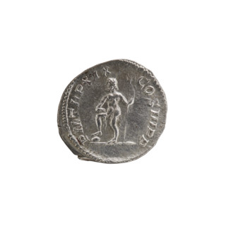 Denarius, obverse: head of Emperor Septimius Severus (146–211) in a laurel wreath facing right;