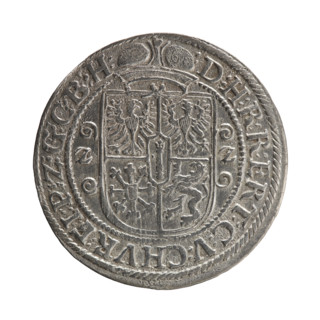 Pfahler, Ernest. Obv. Bust facing right in mitre and electoral mantle. In the right hand a sceptre,