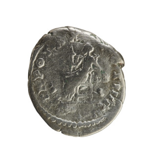 Denarius of Antoninus Pius (86–161; Roman emperor 138–161). Obverse: laureate bust of the emperor