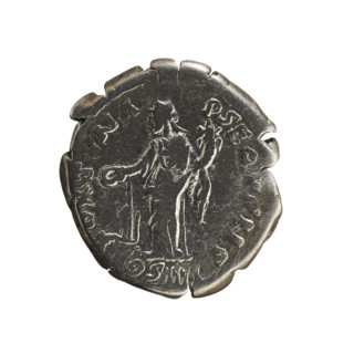 Denarius of Antoninus Pius (86–161; Roman emperor 138–161). Obverse: Emperor's head laureate,