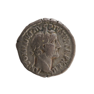 Denarius of Antoninus Pius (86–161; Roman emperor 138–161). Obverse: Emperor's bust right,