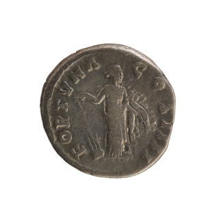 Denarius of Antoninus Pius (86–161; Roman emperor 138–161). Obverse: bust of the emperor in a