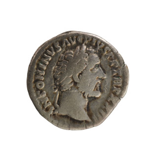 denarius, Antoninus Pius (86–161; Roman emperor 138–161); obverse: ANTONINVS AVG PIVS PP TR P XXIII