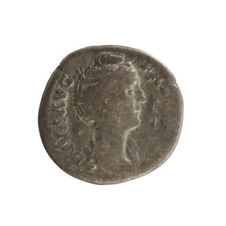 Denarius, after 141 CE. Roman Empire (27 BC–476). Obverse: DIVA AVG FA — bust of Faustina the Elder